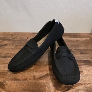 Women's Black Knit Loafers